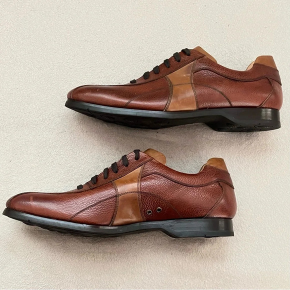 Finsbury Leather Golf Shoes-Brown-Men's 10-RARE-Lace Up Oxfords-Sporty-Outdoor - Picture 3 of 13